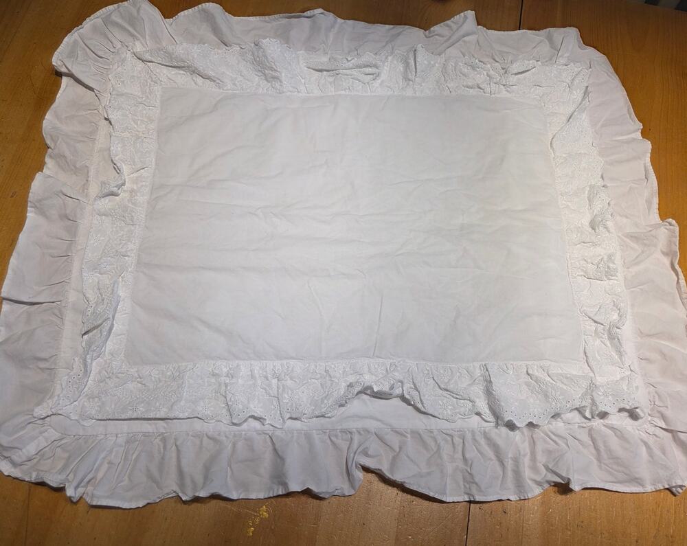 Simply Shabby Chic White Ruffle Outlined Pillowcase Romantic